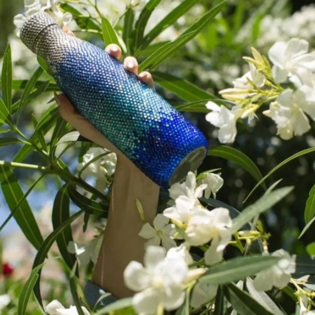 Bling Gradient Rhinestone Water Bottle β Custom Colors
