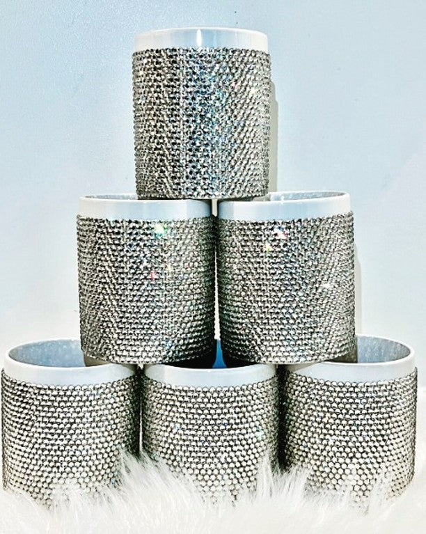 Full Bling Silver Rhinestone Mug – Luxury Coffee Cup