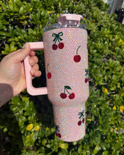 “Cherry Pop” 🍒Bling Tumbler – 40oz