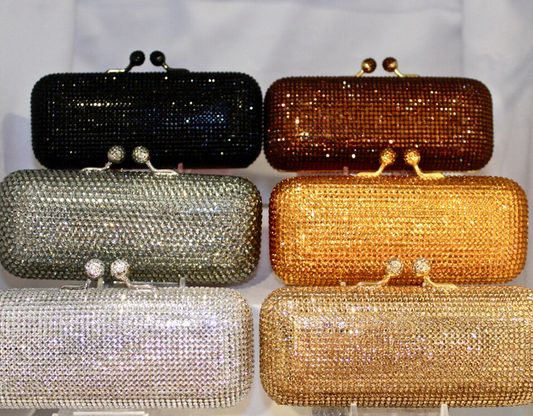 Color Pop Crystal Clutch β Glittering Rhinestone Purse for Every Mood