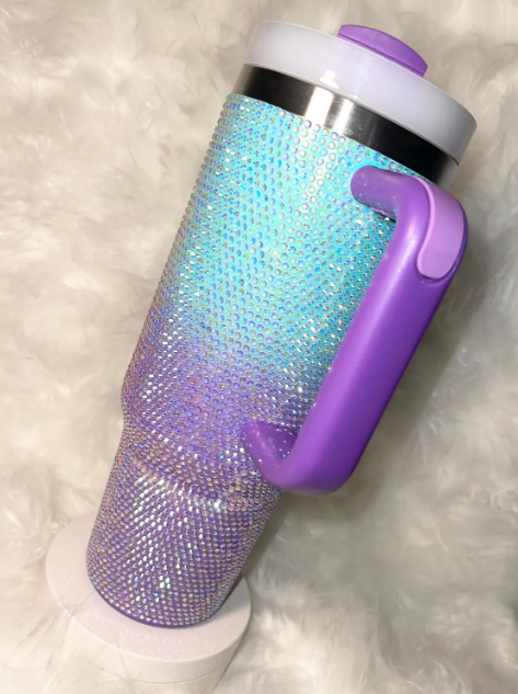 “Mermaid Frost” Ombré Rhinestone Handle Tumbler - 40oz