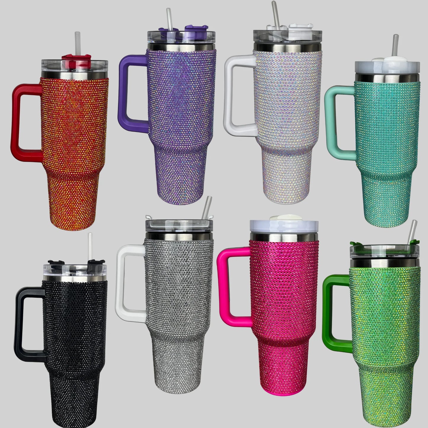 “DazzleGrip” Rhinestoned Handle Tumblers - 40oz